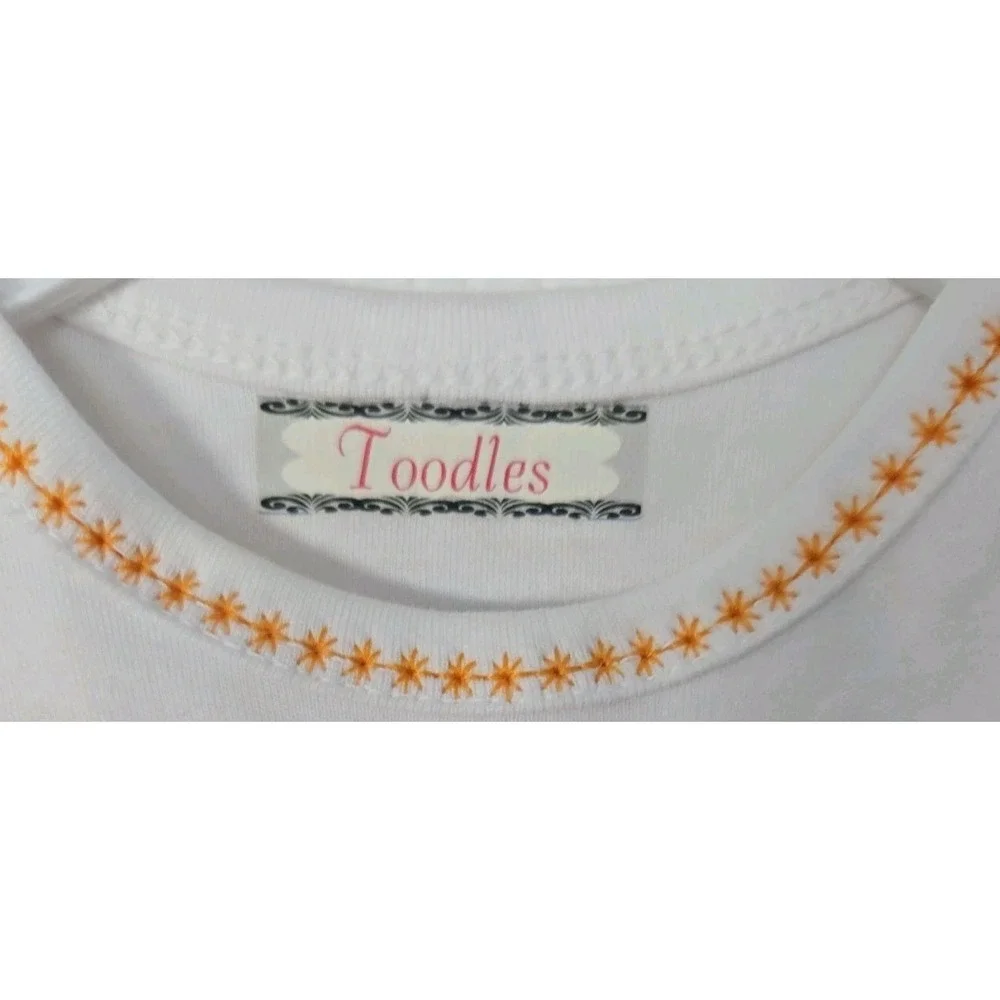NWOT Toodles Boutique Orange and White Soft Nb Layette Gown Tiger Fans Are Cuter